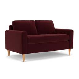 2 Seater Sofa - Dark Rosehip - Matt Velvet - Saxon - The Cotswold Company
