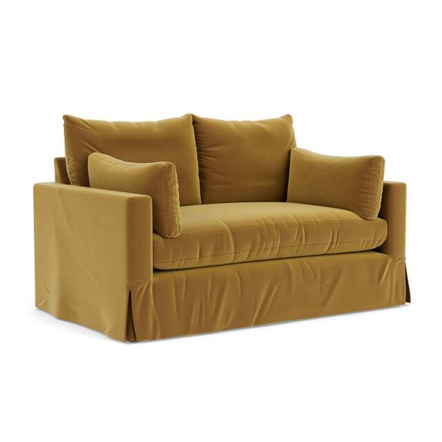 2 Seater Sofa - Mustard - Matt Velvet - Ashton - The Cotswold Company - image 1