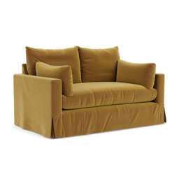 2 Seater Sofa - Mustard - Matt Velvet - Ashton - The Cotswold Company