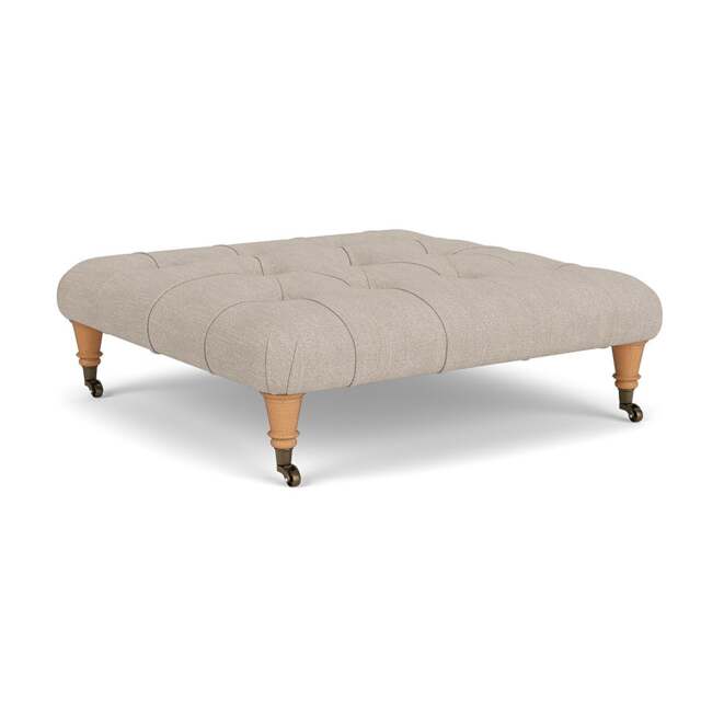 Foot Stool - Natural - Luxury Italian Linen - Amelia - The Cotswold Company - image 1