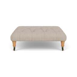 Foot Stool - Natural - Luxury Italian Linen - Amelia - The Cotswold Company - thumbnail 2