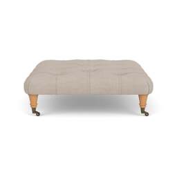 Foot Stool - Natural - Luxury Italian Linen - Amelia - The Cotswold Company - thumbnail 3