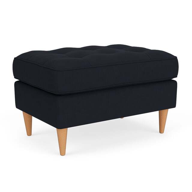 Foot Stool - Ink - House Linen Mix - Saxon Small - The Cotswold Company - image 1