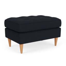 Foot Stool - Ink - House Linen Mix - Saxon Small - The Cotswold Company - thumbnail 1