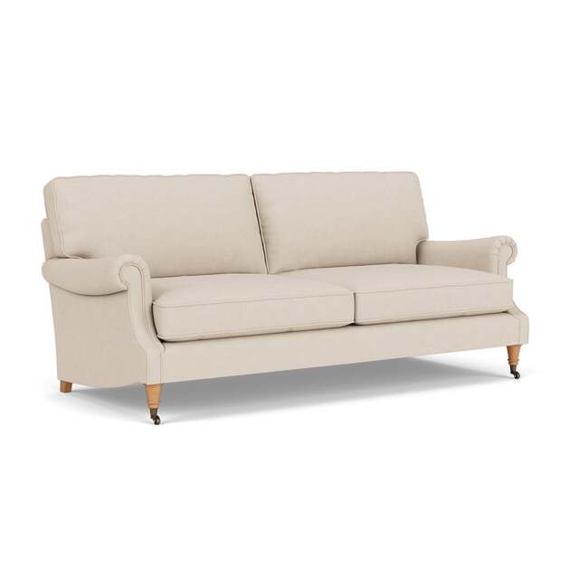 4 Seater Sofa - Lily White - House Linen Mix - Taylor High Back - The Cotswold Company - image 1