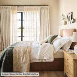 Ellis King Size Ottoman Storage Bed - Moss - Eco Chenille - The Cotswold Company - thumbnail 4