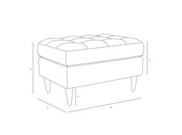 Foot Stool - Indigo - Kingham Stripe - Saxon Small - The Cotswold Company - thumbnail 4
