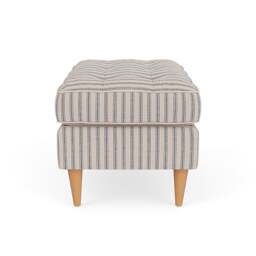 Foot Stool - Indigo - Kingham Stripe - Saxon Small - The Cotswold Company - thumbnail 3