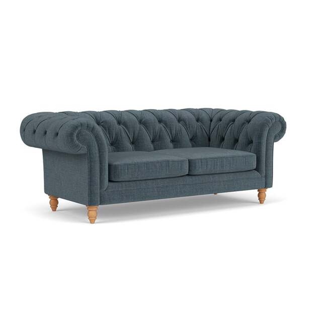 Large 2 Seater Sofa - Teal - Eco Chenille - Harris Chesterfield - The Cotswold Company - image 1