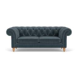 Large 2 Seater Sofa - Teal - Eco Chenille - Harris Chesterfield - The Cotswold Company - thumbnail 2
