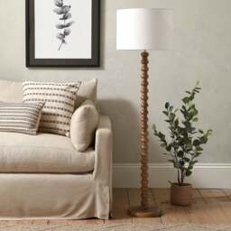 Bobbin Mango Wood Floor Lamp - Home Accessories - The Cotswold Company