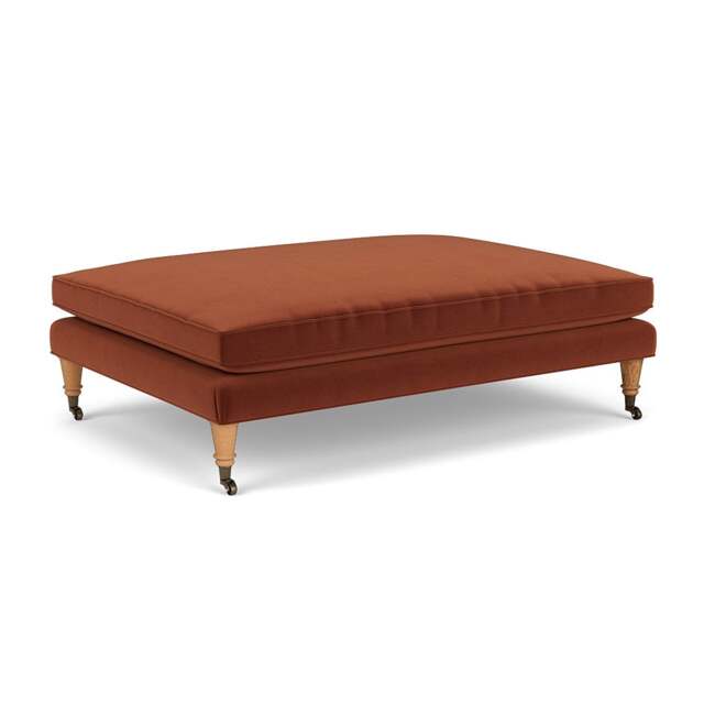 Foot Stool - Brick - Matt Velvet - Taylor - The Cotswold Company - image 1