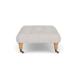 Foot Stool - Soft White - Luxury Italian Linen - Amelia Small - The Cotswold Company - thumbnail 3