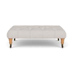 Foot Stool - Soft White - Luxury Italian Linen - Amelia Small - The Cotswold Company - thumbnail 2