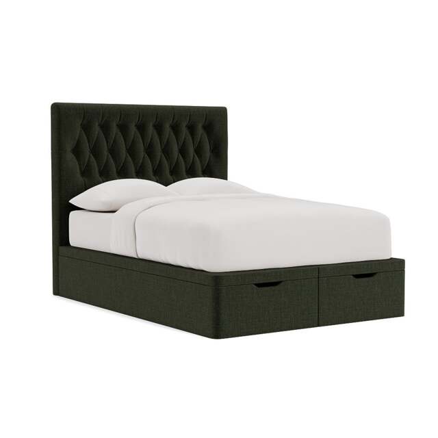 Double Ottoman Storage Bed - Moss - Eco Chenille - Calvert - The Cotswold Company - image 1