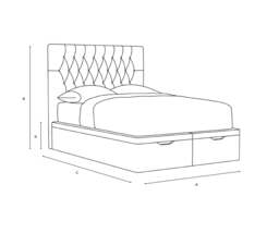 Double Ottoman Storage Bed - Moss - Eco Chenille - Calvert - The Cotswold Company - thumbnail 6