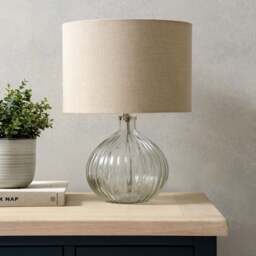 Freshbrook Glass Ribbed Table Lamp - Home Accessories - The Cotswold Company - thumbnail 2