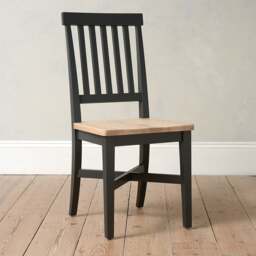 Wooden Seat Dining Chair - Chester Charcoal - The Cotswold Company
