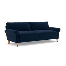 4 Seater Sofa - Deep blue - Matt Velvet - Osbourne - The Cotswold Company - thumbnail 1