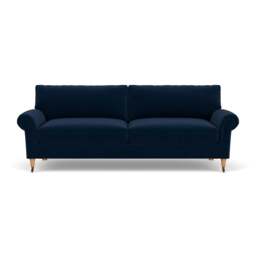 4 Seater Sofa - Deep blue - Matt Velvet - Osbourne - The Cotswold Company - thumbnail 2