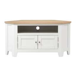 Corner TV Stand up to 55 - Chester Pure White - The Cotswold Company - thumbnail 3