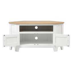 Corner TV Stand up to 55 - Chester Pure White - The Cotswold Company - thumbnail 5