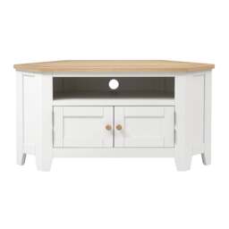 Corner TV Stand up to 55 - Chester Pure White - The Cotswold Company - thumbnail 4