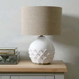 Willow White Leaf Detail Table Lamp - Home Accessories - The Cotswold Company - thumbnail 2