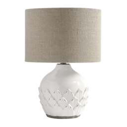 Willow White Leaf Detail Table Lamp - Home Accessories - The Cotswold Company - thumbnail 4