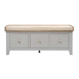3 Drawer Shoe Bench - Chester Dove Grey - The Cotswold Company - thumbnail 4
