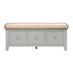 3 Drawer Shoe Bench - Chester Dove Grey - The Cotswold Company - thumbnail 3