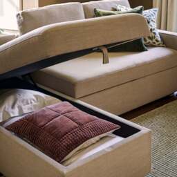 Storage Chaise Sofa Bed 3 Seater Sofa  - Natural - House Linen Mix - Express Delivery Sofas - Baxter  - The Cotswold Company - thumbnail 4