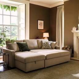 Storage Chaise Sofa Bed 3 Seater Sofa  - Natural - House Linen Mix - Express Delivery Sofas - Baxter  - The Cotswold Company - thumbnail 2