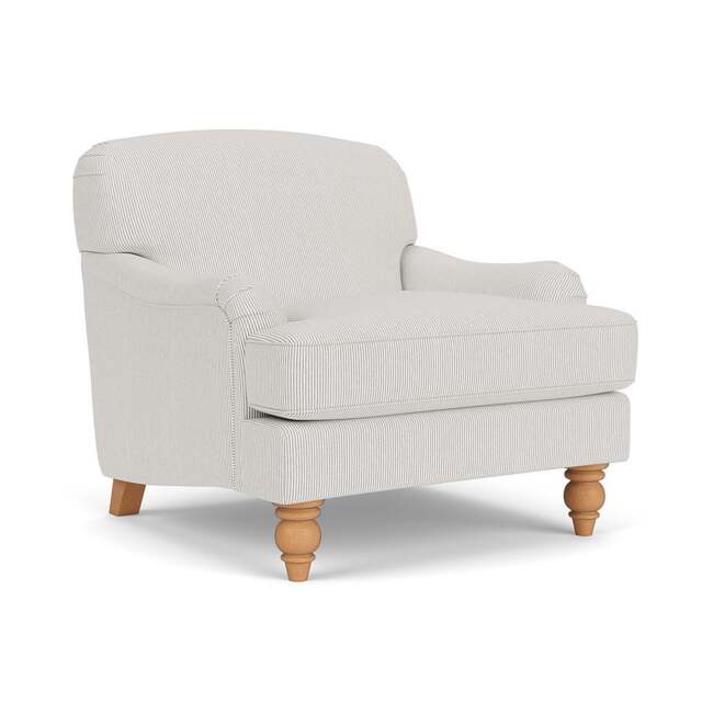 Armchair - Grey - Broadway Stripe - Ashbee - The Cotswold Company - image 1