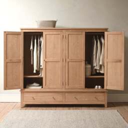Inglesham Whitewash Oak Quad Wardrobe - The Cotswold Company - thumbnail 5