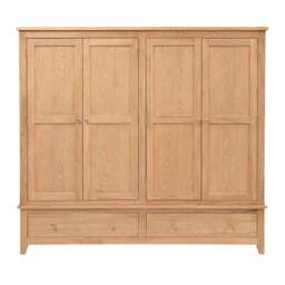 Inglesham Whitewash Oak Quad Wardrobe - The Cotswold Company - thumbnail 7