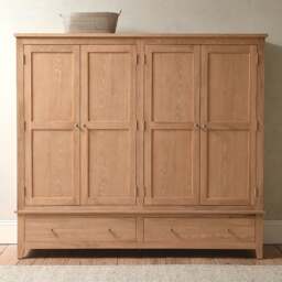 Inglesham Whitewash Oak Quad Wardrobe - The Cotswold Company - thumbnail 4
