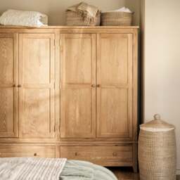 Inglesham Whitewash Oak Quad Wardrobe - The Cotswold Company - thumbnail 1