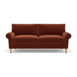 3 Seater Sofa - Brick - Matt Velvet - Osbourne - The Cotswold Company - thumbnail 2