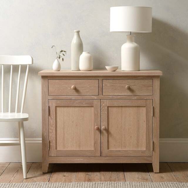 Inglesham Whitewash Oak Small Sideboard - The Cotswold Company - image 1