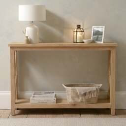 Inglesham Whitewash Oak Console Table - The Cotswold Company