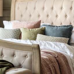 Luxury Cotton Velvet Dusky Pink Cushion 50x50cm - Home Accessories - The Cotswold Company - thumbnail 2