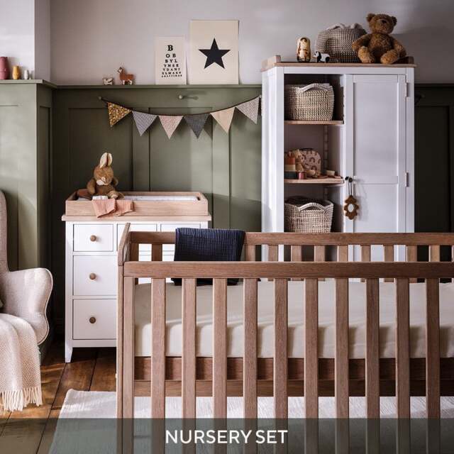 Chester 3 Piece Nursery Set - Chester Pure White - The Cotswold Company