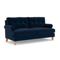 3 Seater Sofa - Deep Blue - Matt Velvet - Talbot - The Cotswold Company