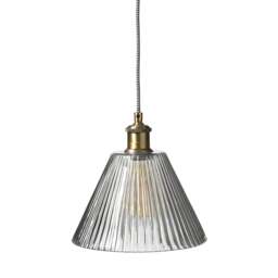 Eliza Ribbed Antique Brass Glass Pendant - Home Accessories - The Cotswold Company - thumbnail 4