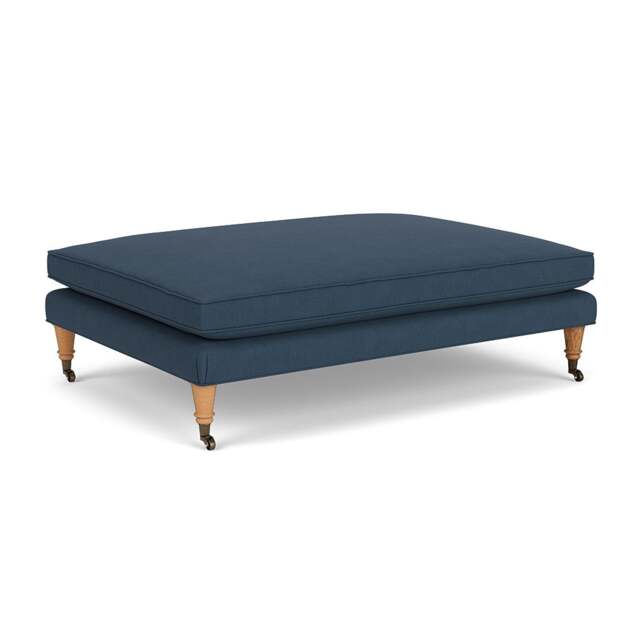 Foot Stool - Indigo - House linen mix - Taylor - The Cotswold Company - image 1