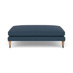 Foot Stool - Indigo - House linen mix - Taylor - The Cotswold Company - thumbnail 2