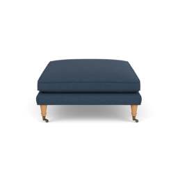 Foot Stool - Indigo - House linen mix - Taylor - The Cotswold Company - thumbnail 3