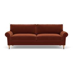 4 Seater Sofa - Brick - Matt Velvet - Osbourne - The Cotswold Company - thumbnail 2