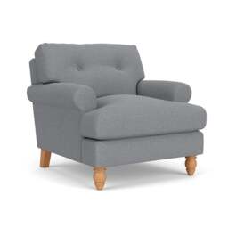 Armchair - Blue Marl - House Weave - Talbot - The Cotswold Company